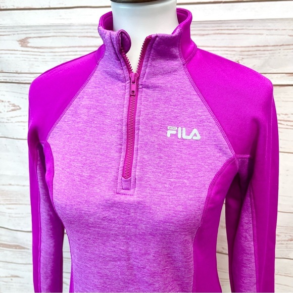 Fila Fuchsia Magenta 1/4 Zip Fleece Pullover Jacket - Picture 2 of 8